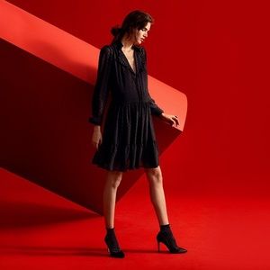 H&M sheer ruffle dress